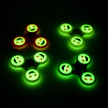 Fingertip Spinner ADHS Anit Stress Nacht Leuchtende Fluruszierden Smileys